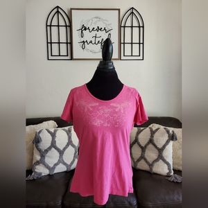 Haglofs Bright Pink Short Sleeve T-Shirt Size XL 100% Organic Cotton Classic